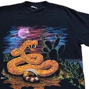 VTG Hazelwood Rattlesnake Wrap-Around Single Stitch T-Shirt Graphic Print Mens M